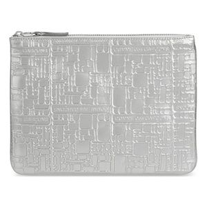 Comme des Garcons silver leather pouch clutch